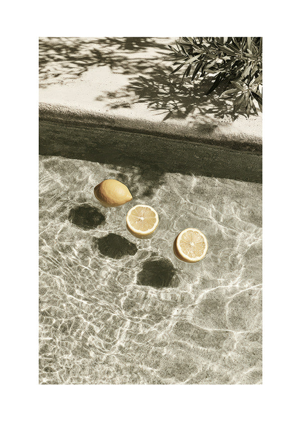 Arte da cucina con limoni galleggianti