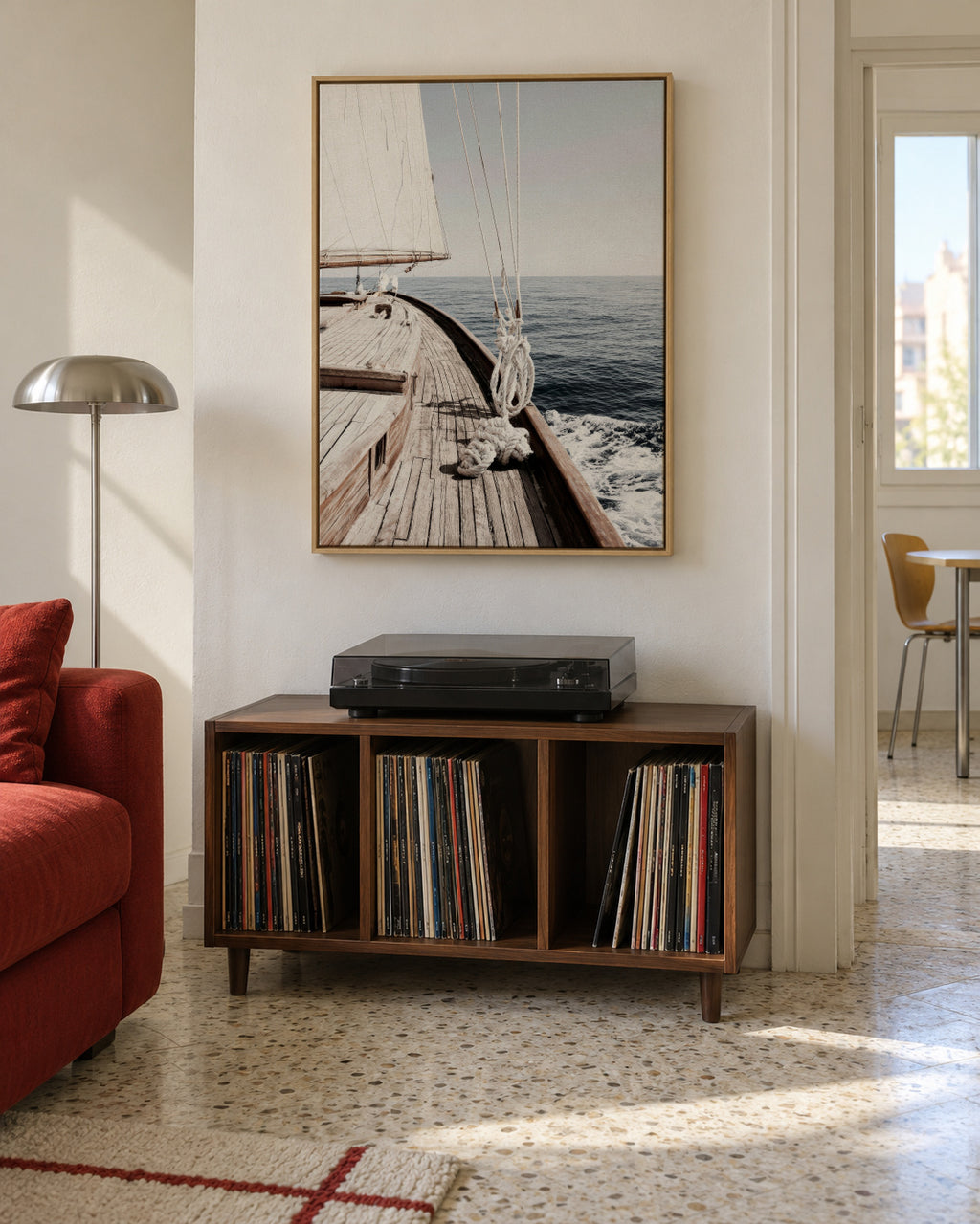 Sailing Morning - Framed canvas in an interior