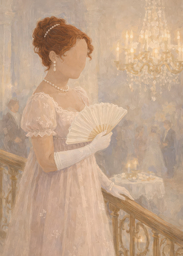 Illustrazione signora in sala da ballo