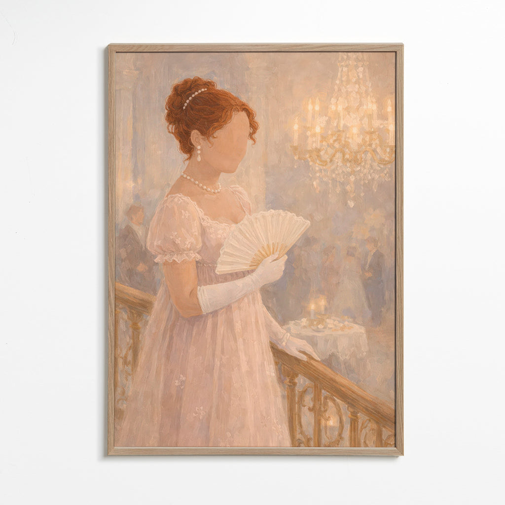 Illustrazione signora in sala da ballo
