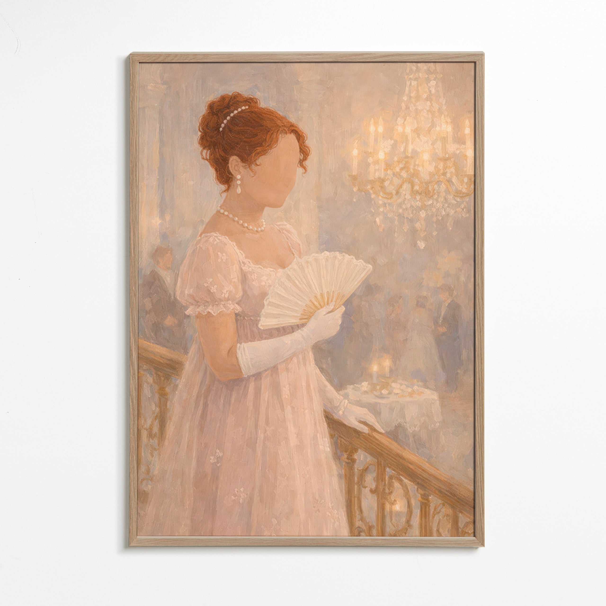 Illustrazione signora in sala da ballo