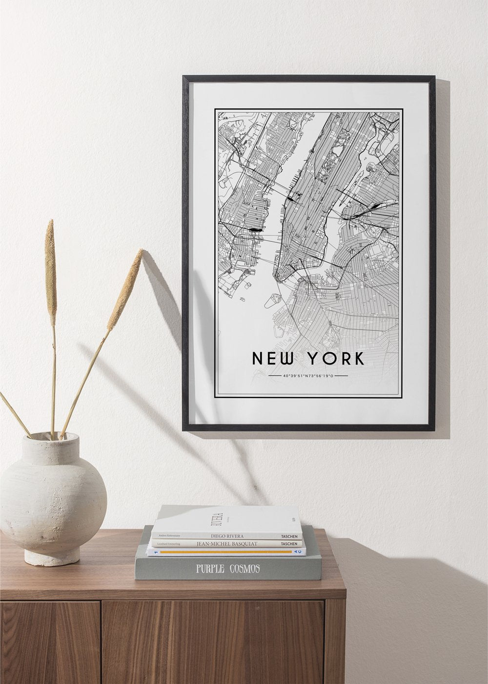 Quadro in bianco e nero New York map  Quadri moderni e stampe da parete –  Artesta