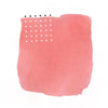 Abstracty pink watercolour brushstroke with black and white polka dots