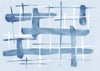 Abstract Lines Blue and White 07
