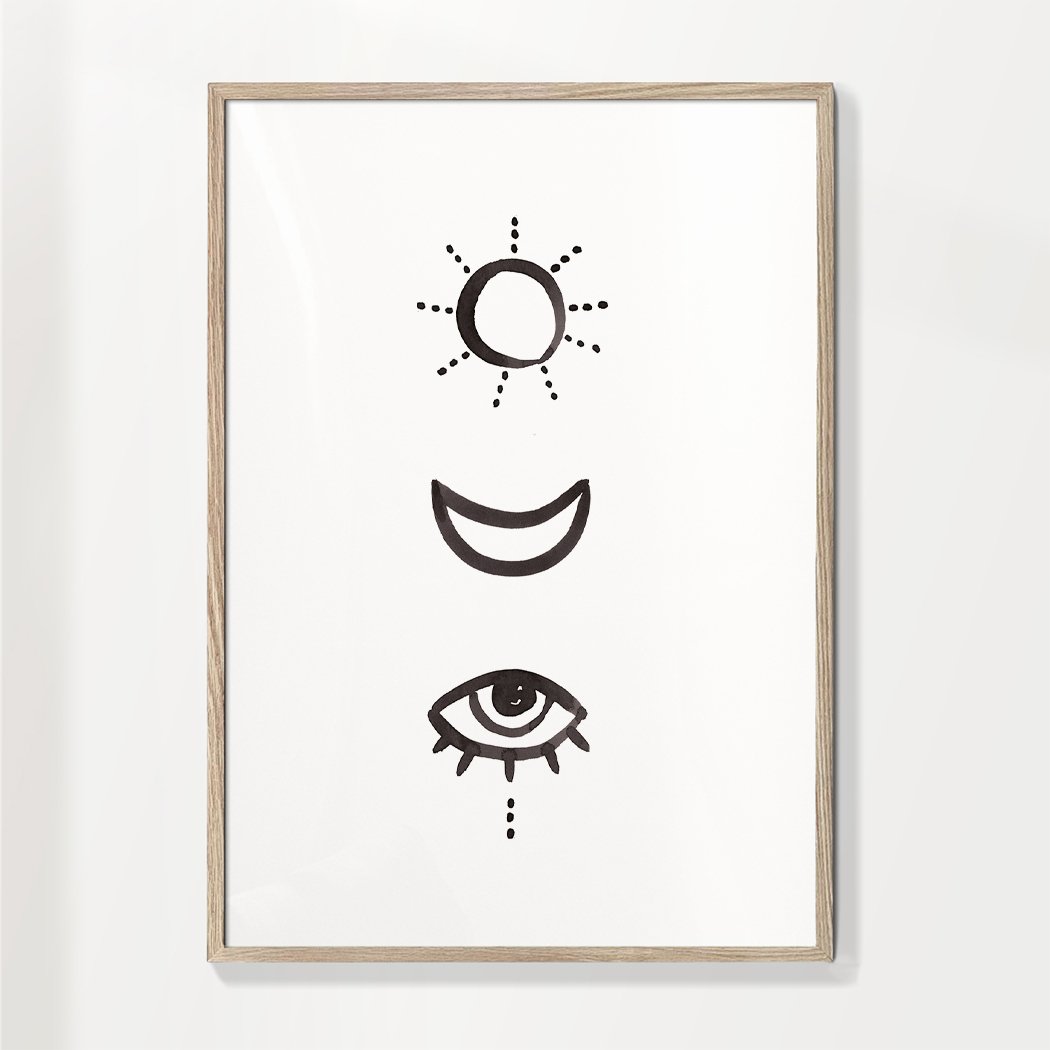 Quadro in stile nordico Sun & Moon  Quadri moderni e stampe da parete –  Artesta