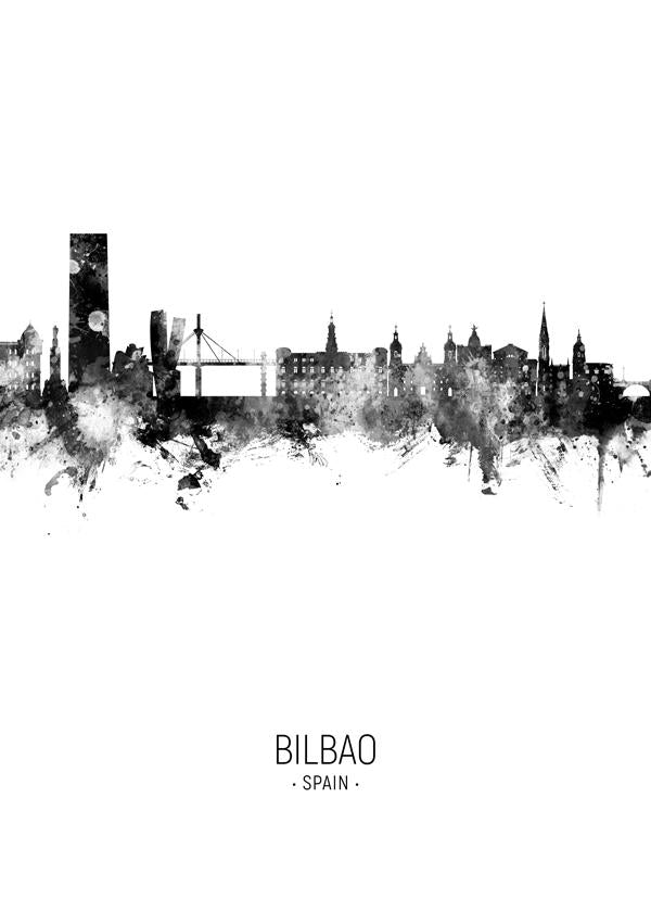 Bilbao Skyline blanco y negro