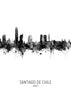 Santiago de Chile Skyline blanco y negro