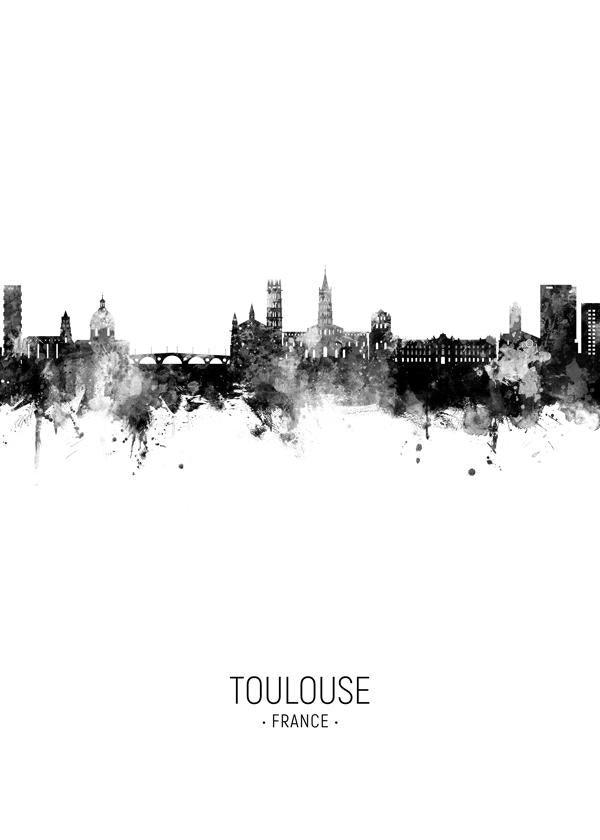 Toulouse Skyline blanco y negro