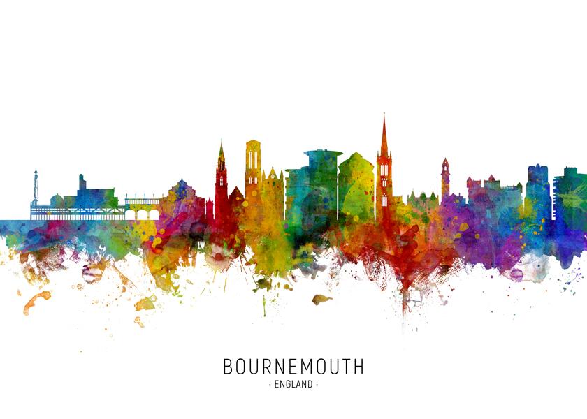 Bournemouth Skyline multicolor