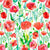 Watercolor Poppies Red Cuadrado