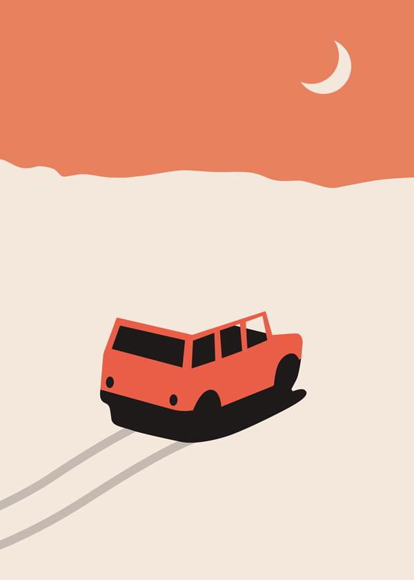 Red Car in Desert