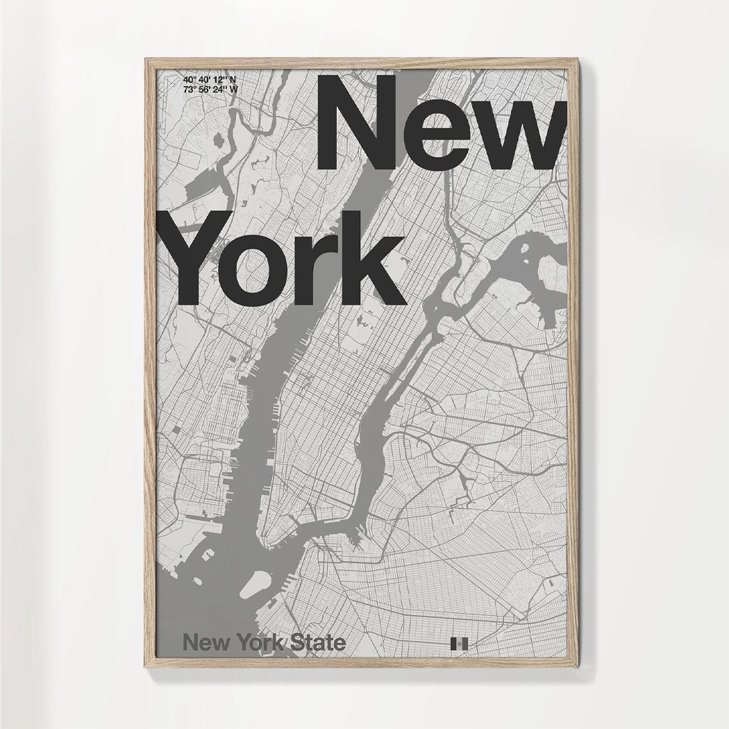 Quadro in bianco e nero New York map  Quadri moderni e stampe da parete –  Artesta