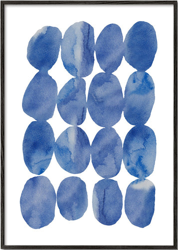 Watercolor Blue Stones