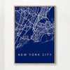 NYC Street Blue Map
