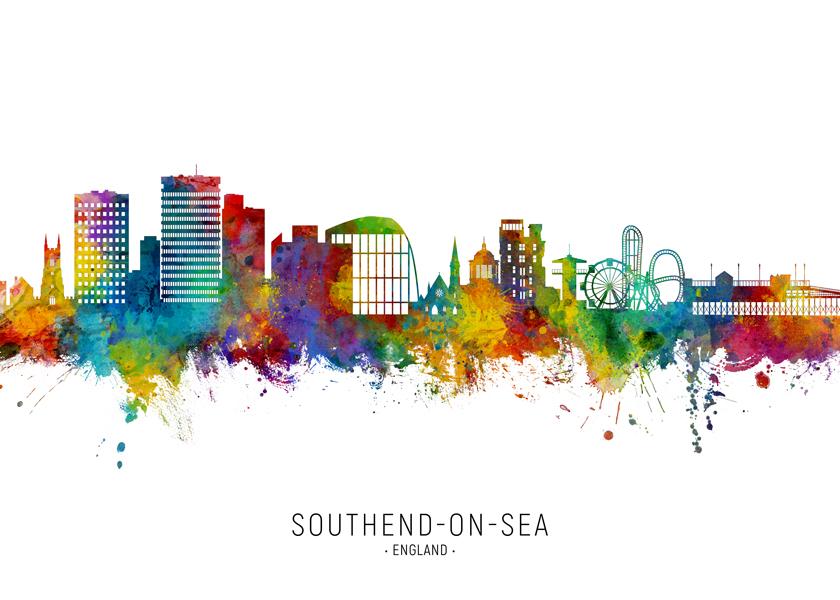Southend-on-Sea Skyline multicolor
