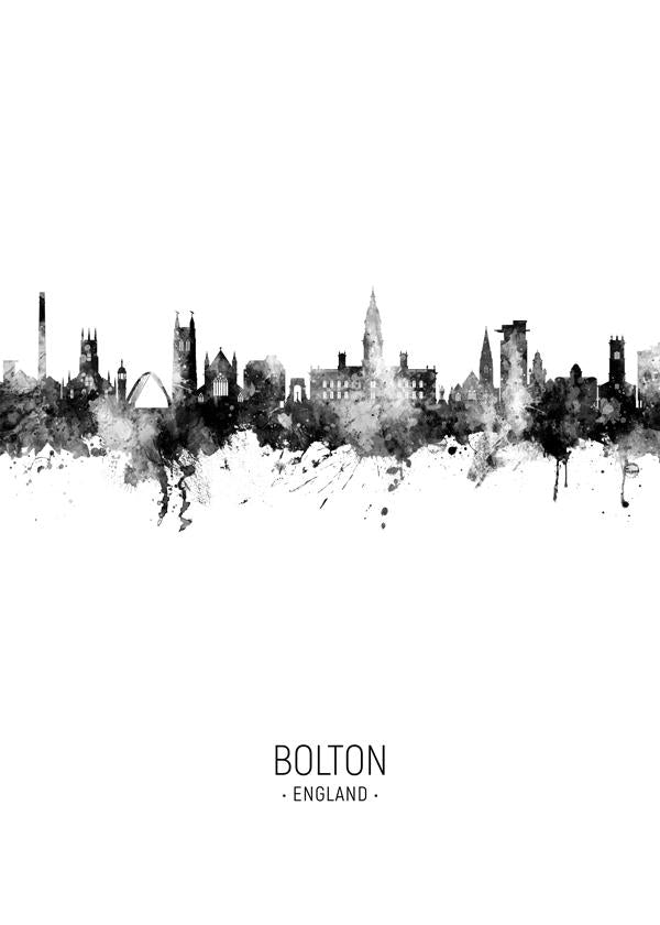 Bolton Skyline blanco y negro