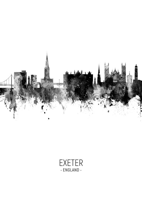 Exeter Skyline blanco y negro