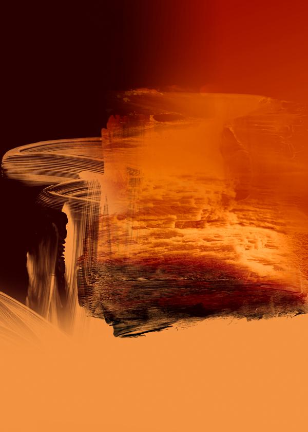 Expressive Fiery Orange Abstract