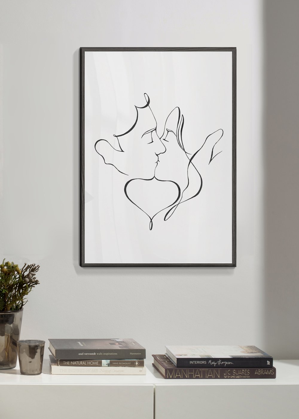 Quadro in bianco e nero Just a little kiss black