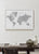 Detailed gray watercolor world map with labels in Spanish, Jimmy