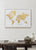 Detailed gold world map with labels in Spanish, Rossie
