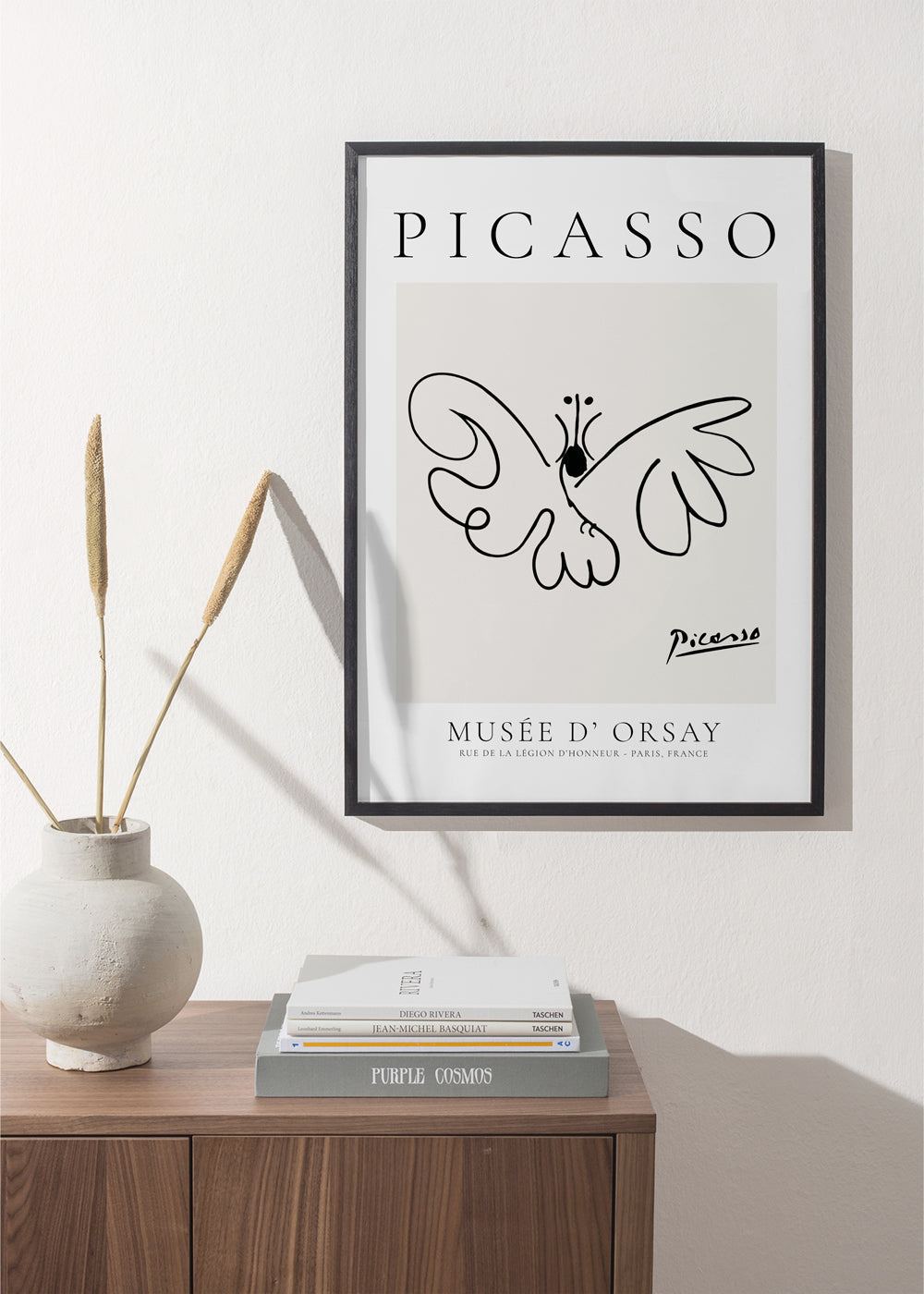 Quadro in stile nordico Pablo Picasso Animals Drawing butterfly