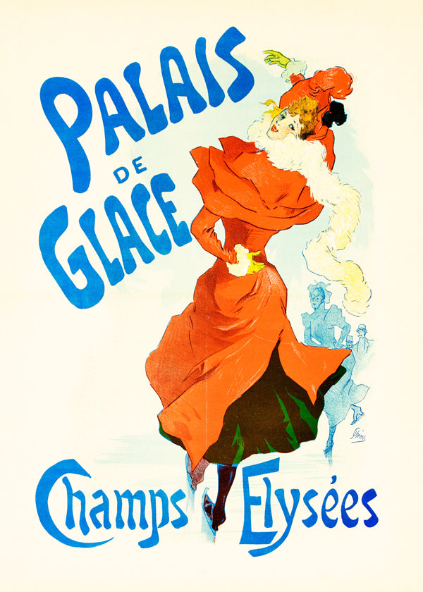 Vintage poster for the Palais de Glace ice skating rink, Champs-Elysees, Paris